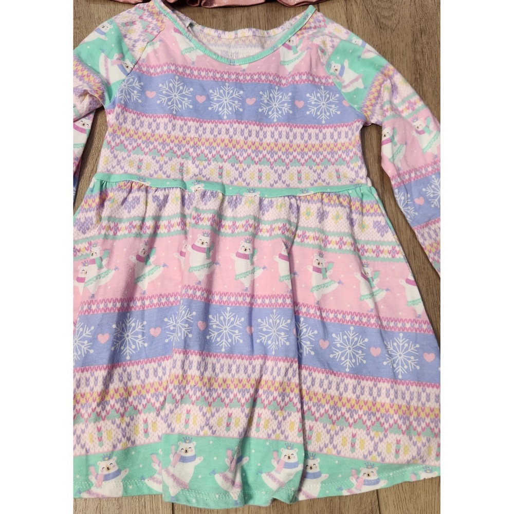 Girls 3T Holiday Dress Bundle 4pc Christmas Winter Casual Stretchy - Picture 2 of 7